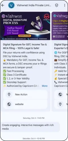 rcs carousel messages